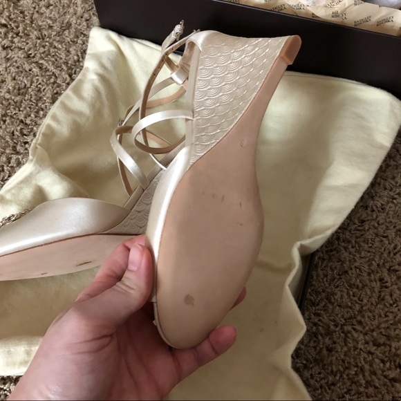 Bagdley Mischka Abagail bridal wedge sandal Wedding Ready! - Picture 3 of 3